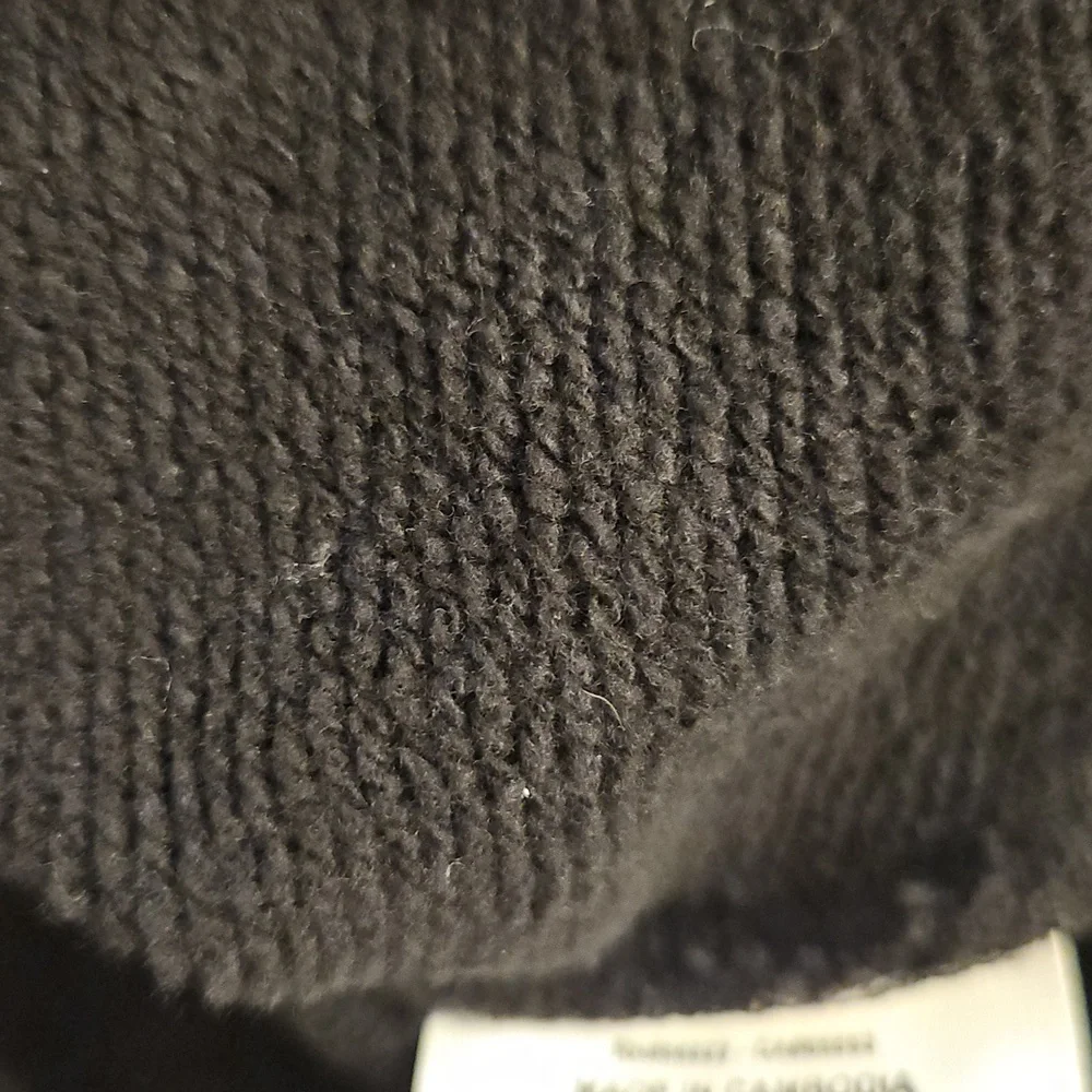 Air Jordan Black & Red Thick Striped Cropped Crew Neck Sweatshirt Sz.L - Picture 8 of 8